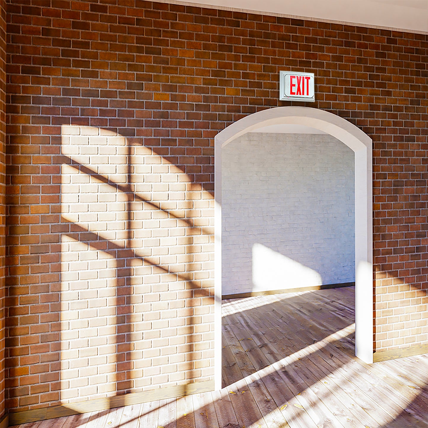 Square Crown Moulded Exit Sign