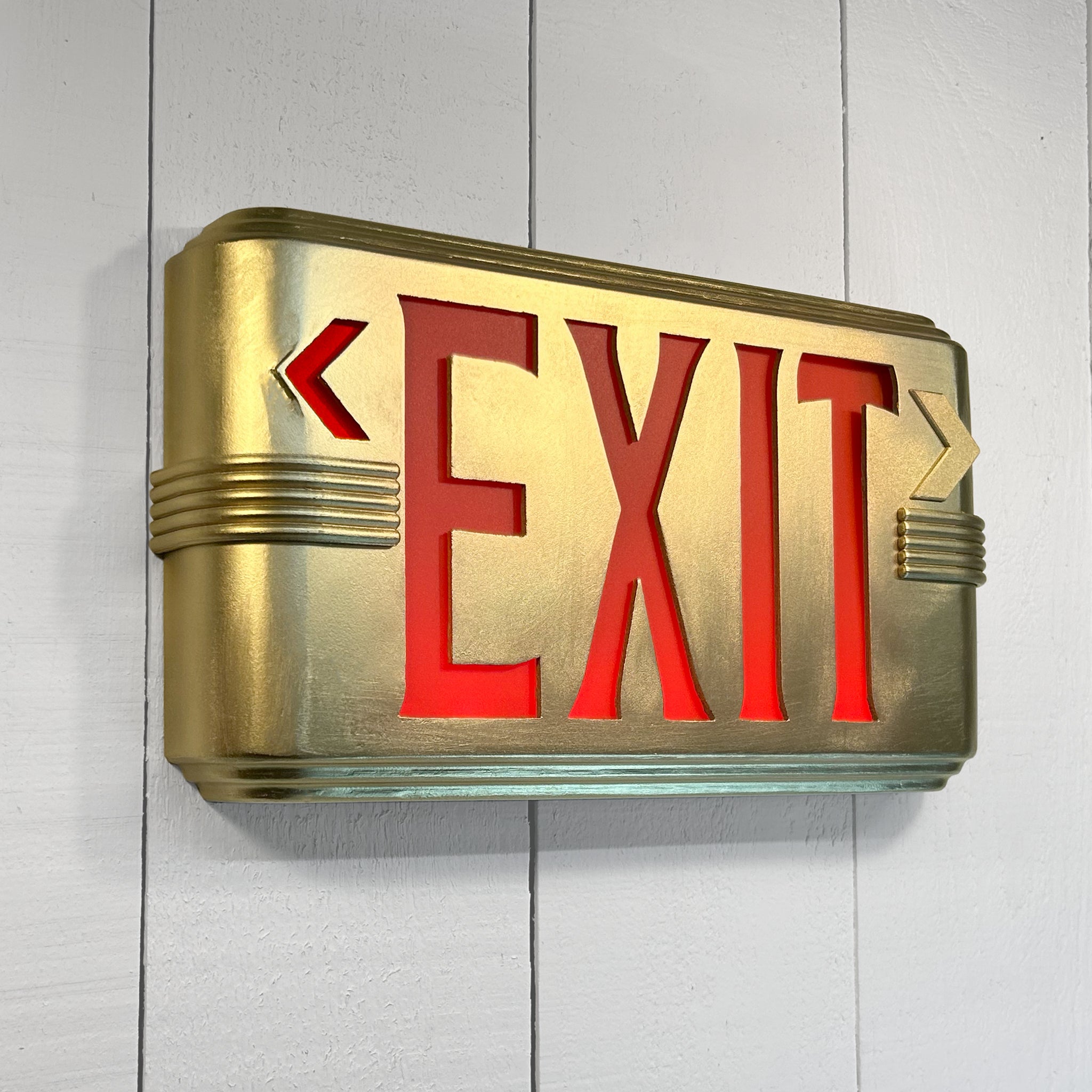 Hollywood Deco Exit Sign | Art Deco LED Emergency Exit — Flamsted