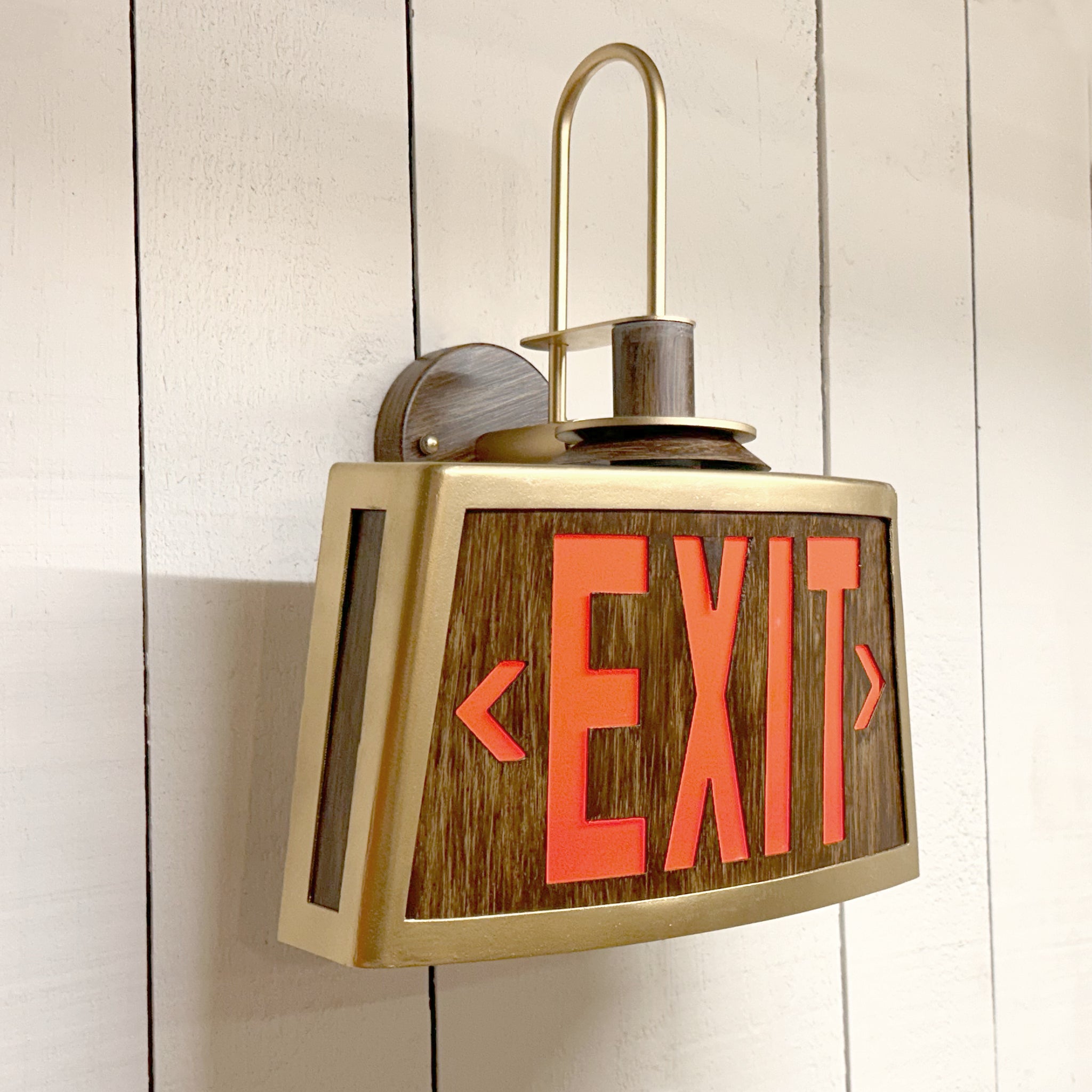 Belnap Gooseneck Exit Sign I Mid-Century Modern LED Exit — Flamsted