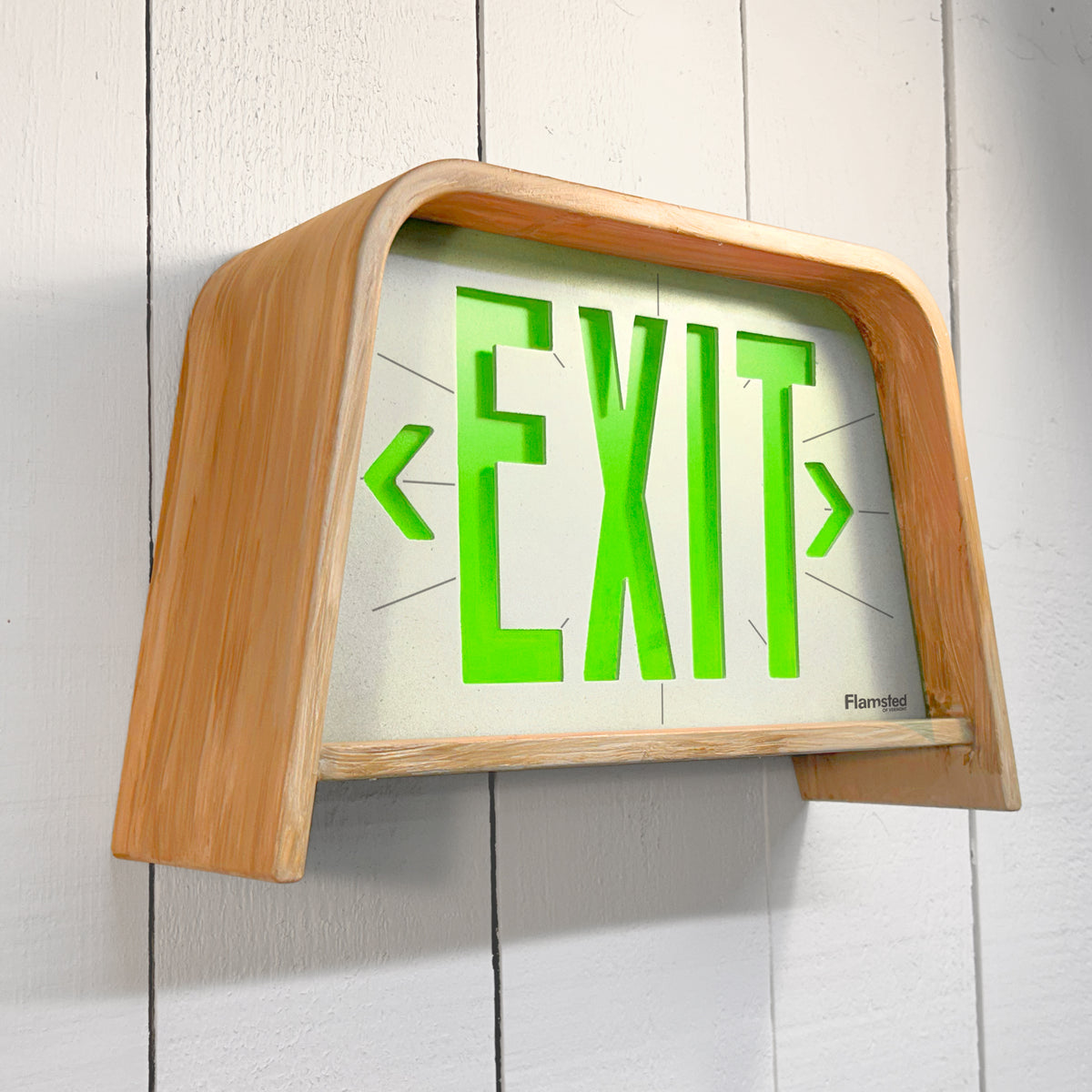 mid century modern exit sign hotel lobby