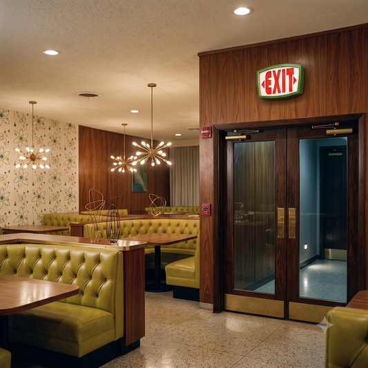 Retro Curve - Mid-Century Modern Exit Sign