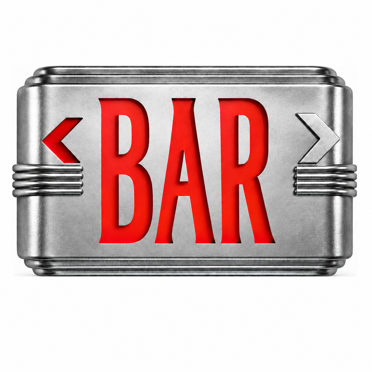 Hollywood Art Deco Alternative Signs — Bar / Silver / Wall Mount — isolated product view