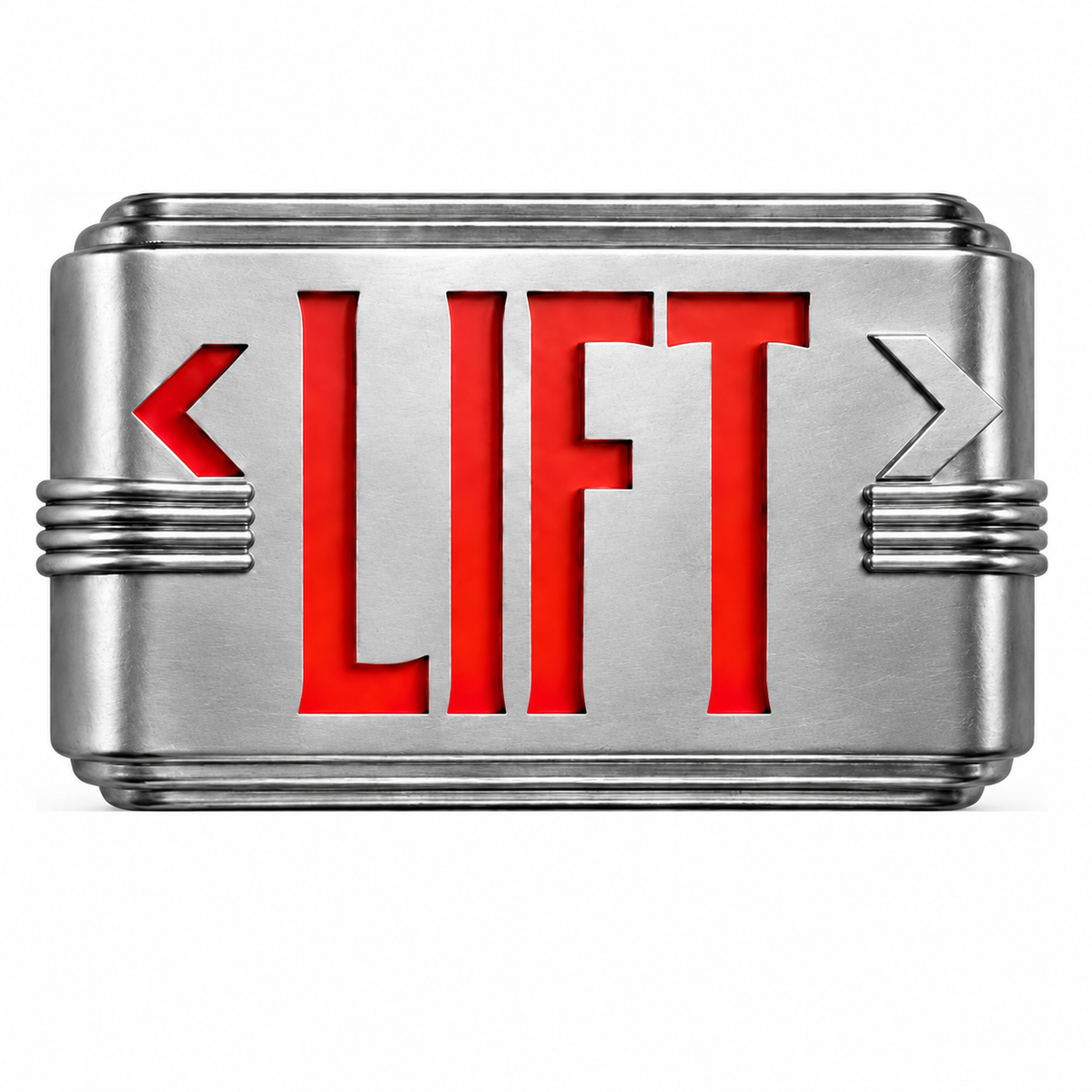 Hollywood Art Deco Alternative Signs — Lift / Silver / Wall Mount — isolated product view