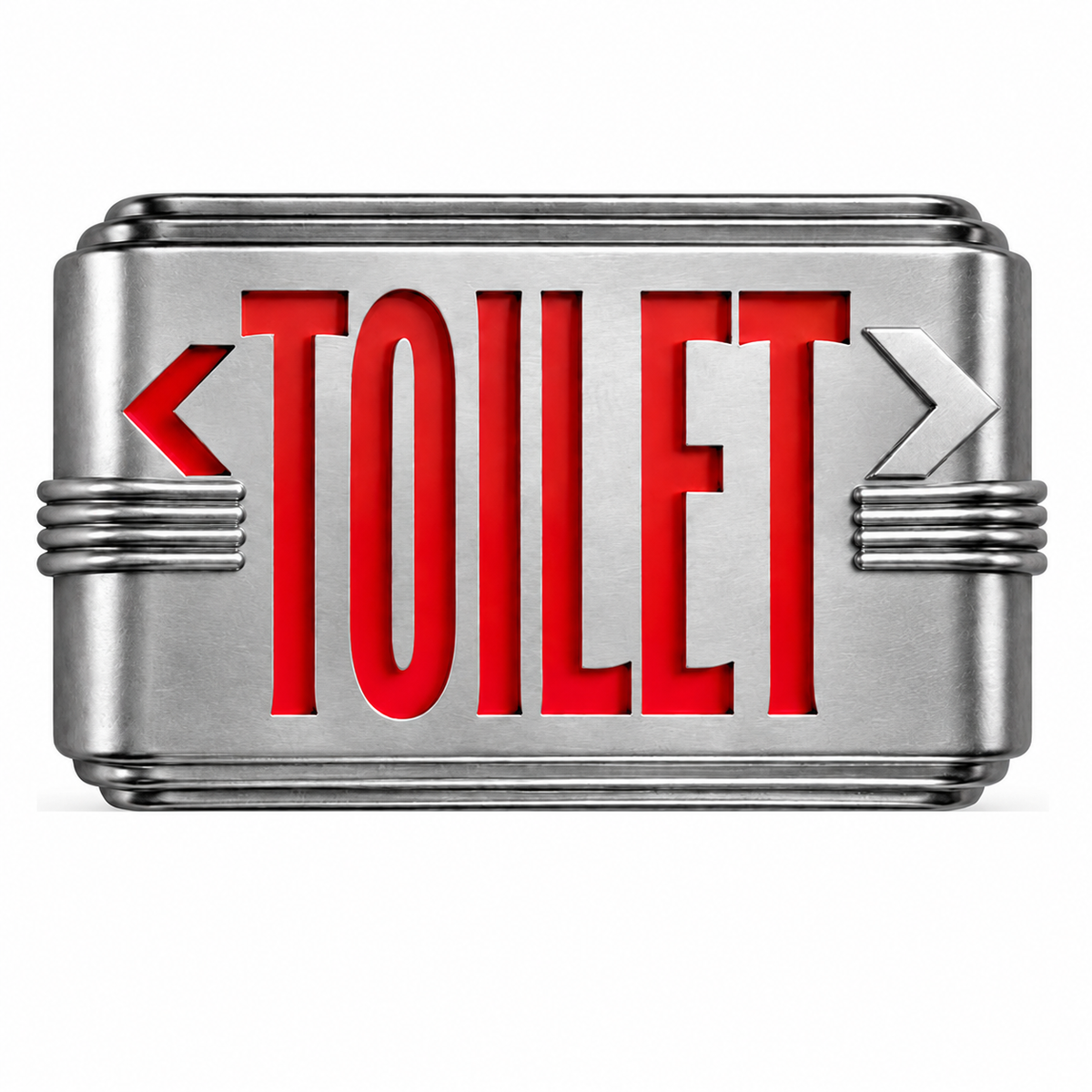 Hollywood Art Deco Alternative Signs — Toilet / Silver / Wall Mount — isolated product view