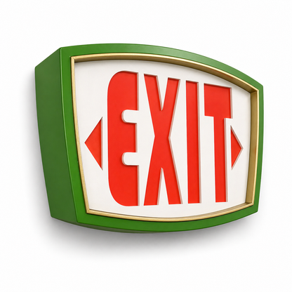 Retro Curve - Mid-Century Modern Exit Sign