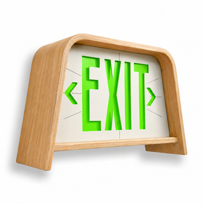 Electra Revival  - Mid-Century Modern Exit Sign — Green — isolated product view