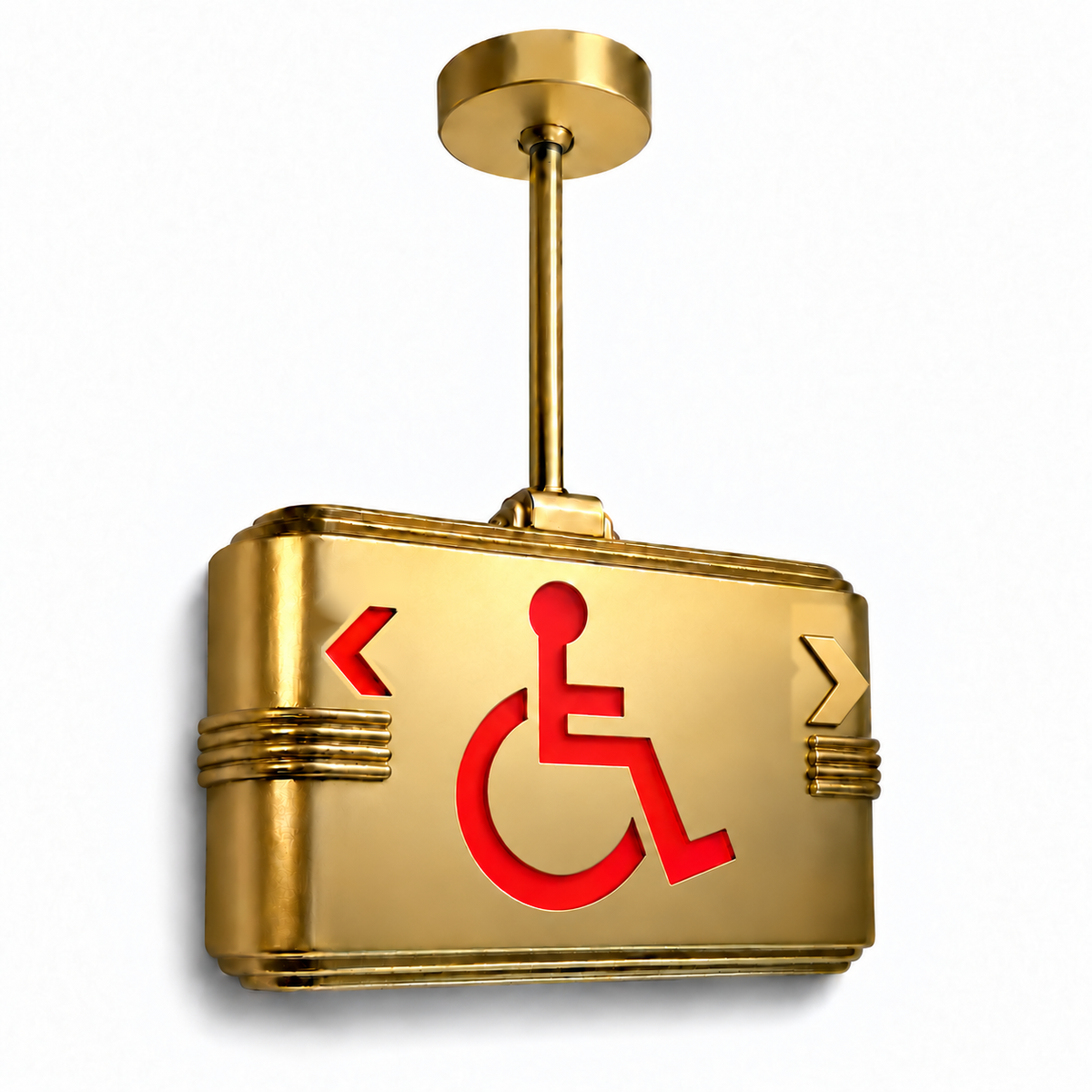 Hollywood Art Deco Alternative Signs — ADA Wheelchair / Gold / Pendant Mount (Pendant sold seperatly) — isolated product view