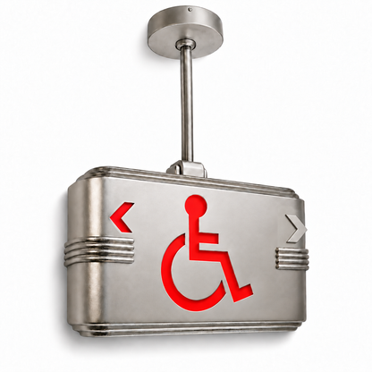 Hollywood Art Deco Alternative Signs — ADA Wheelchair / Silver / Pendant Mount (Pendant sold seperatly) — isolated product view