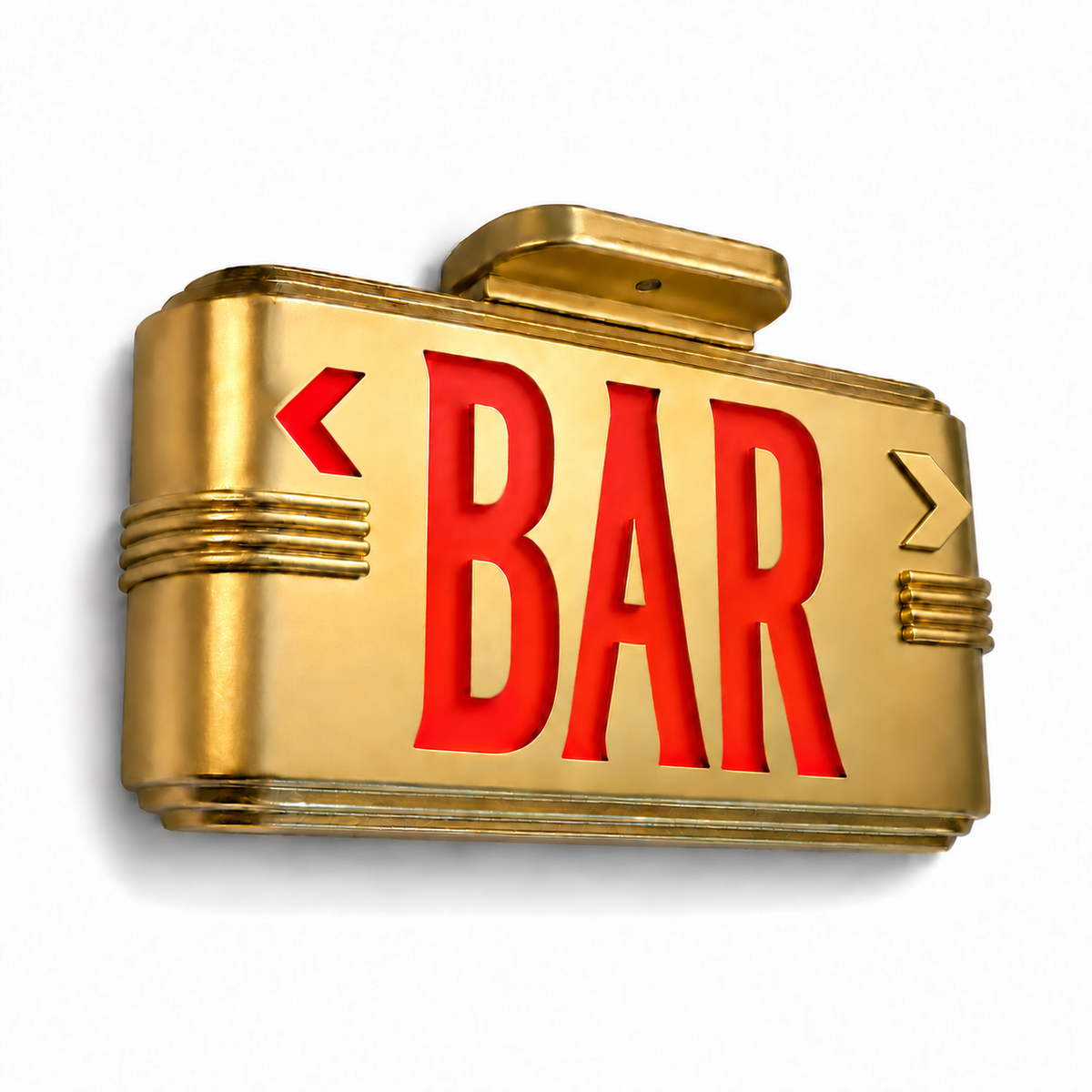 Hollywood Art Deco Alternative Signs — Bar / Gold / Ceiling Mount — isolated product view
