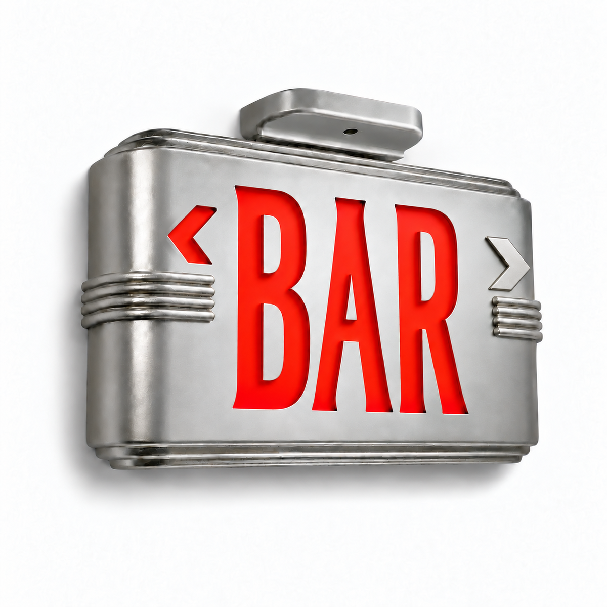 Hollywood Art Deco Alternative Signs — Bar / Silver / Ceiling Mount — isolated product view