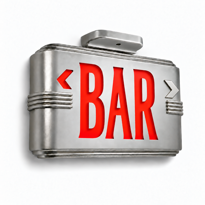 Hollywood Art Deco Alternative Signs — Bar / Silver / Ceiling Mount — isolated product view