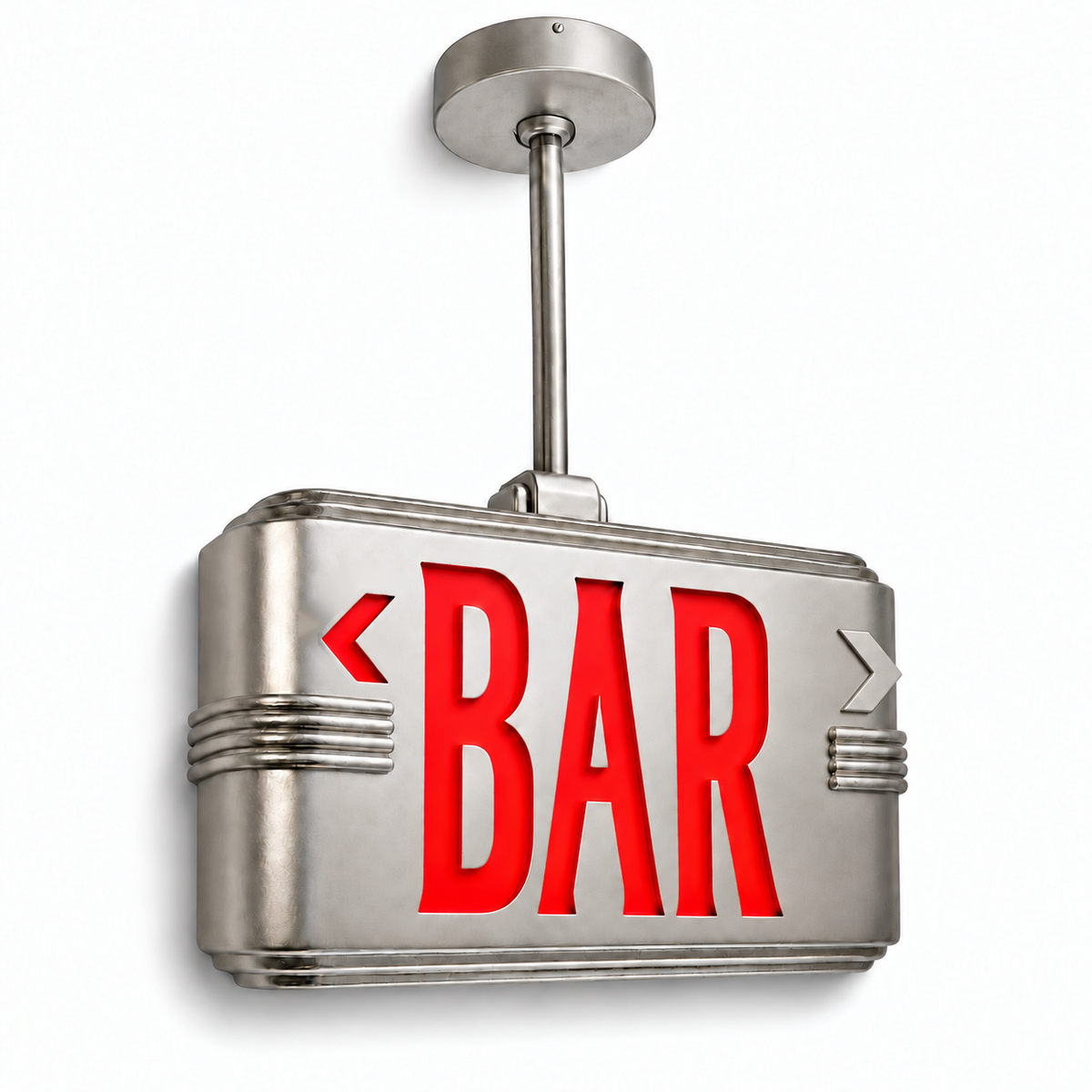 Hollywood Art Deco Alternative Signs — Bar / Silver / Pendant Mount (Pendant sold seperatly) — isolated product view