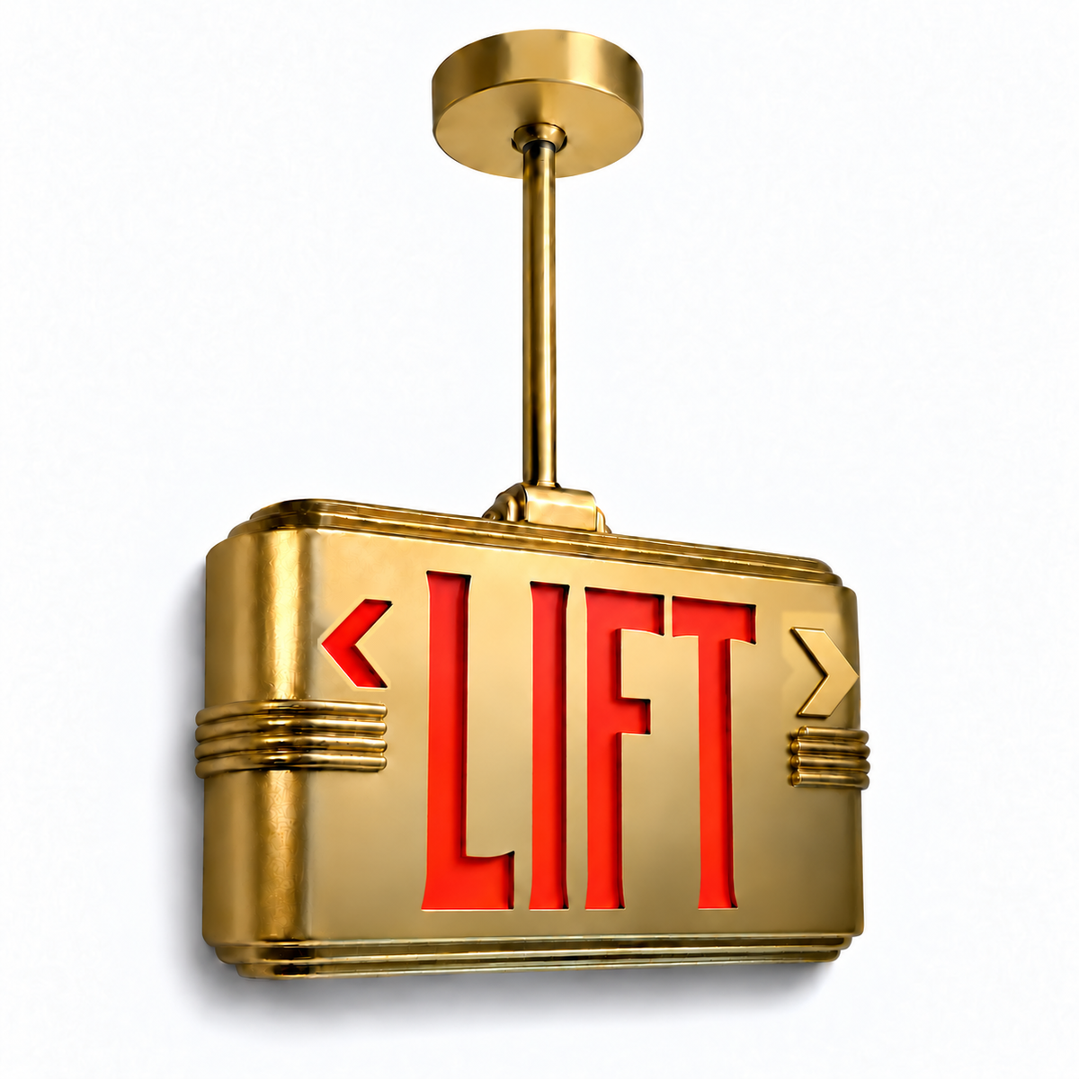 Hollywood Art Deco Alternative Signs — Lift / Gold / Pendant Mount (Pendant sold seperatly) — isolated product view