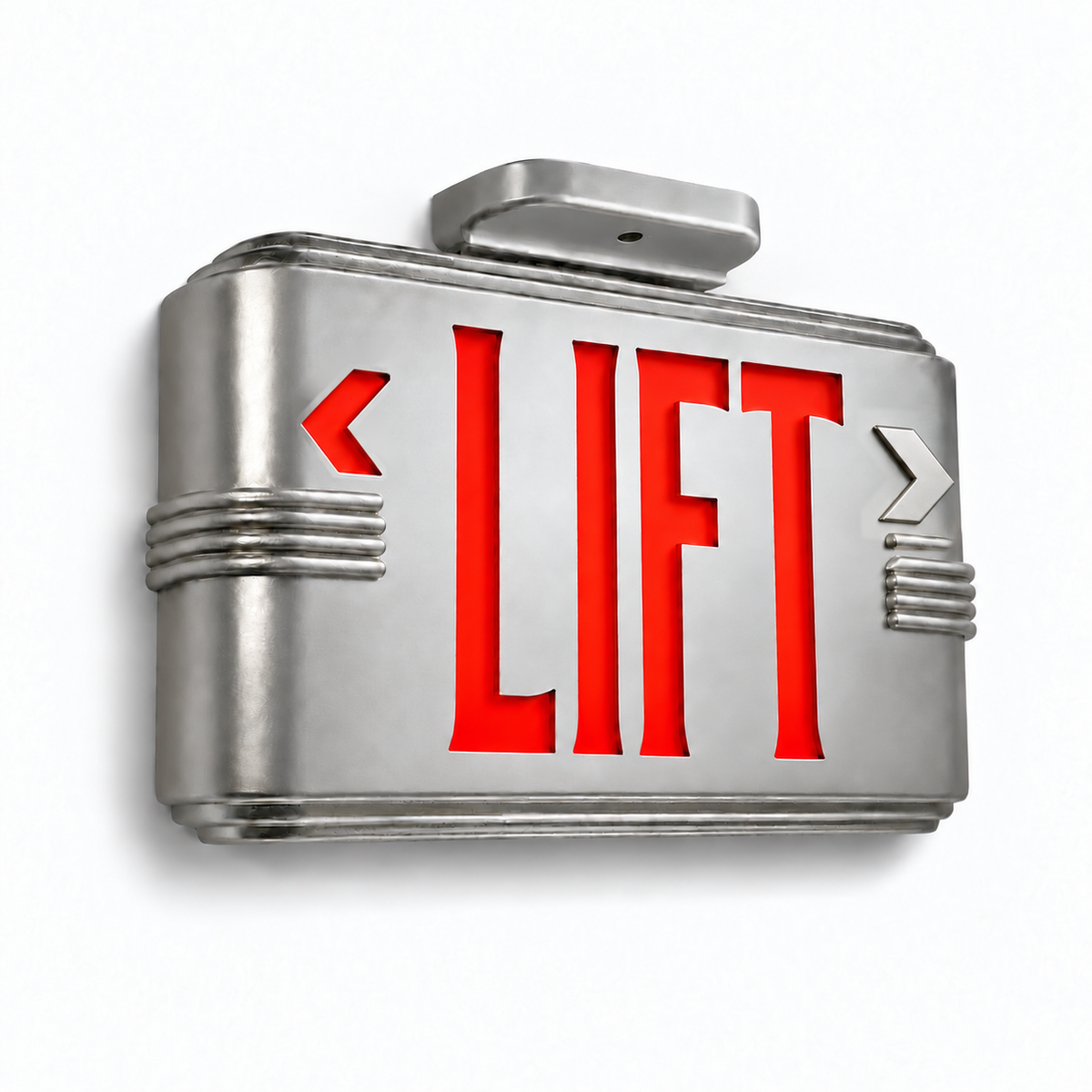 Hollywood Art Deco Alternative Signs — Lift / Silver / Ceiling Mount — isolated product view
