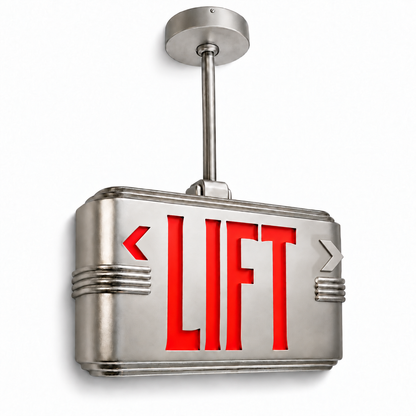 Hollywood Art Deco Alternative Signs — Lift / Silver / Pendant Mount (Pendant sold seperatly) — isolated product view