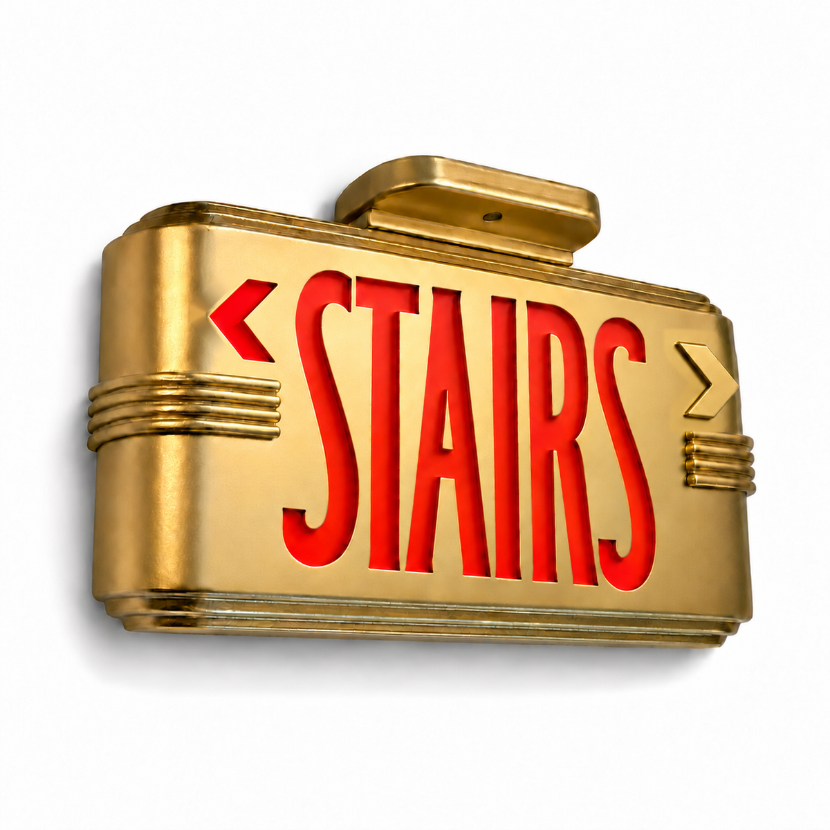 Hollywood Art Deco Alternative Signs — Stairs / Gold / Ceiling Mount — isolated product view