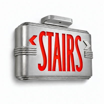 Hollywood Art Deco Alternative Signs — Stairs / Silver / Ceiling Mount — isolated product view