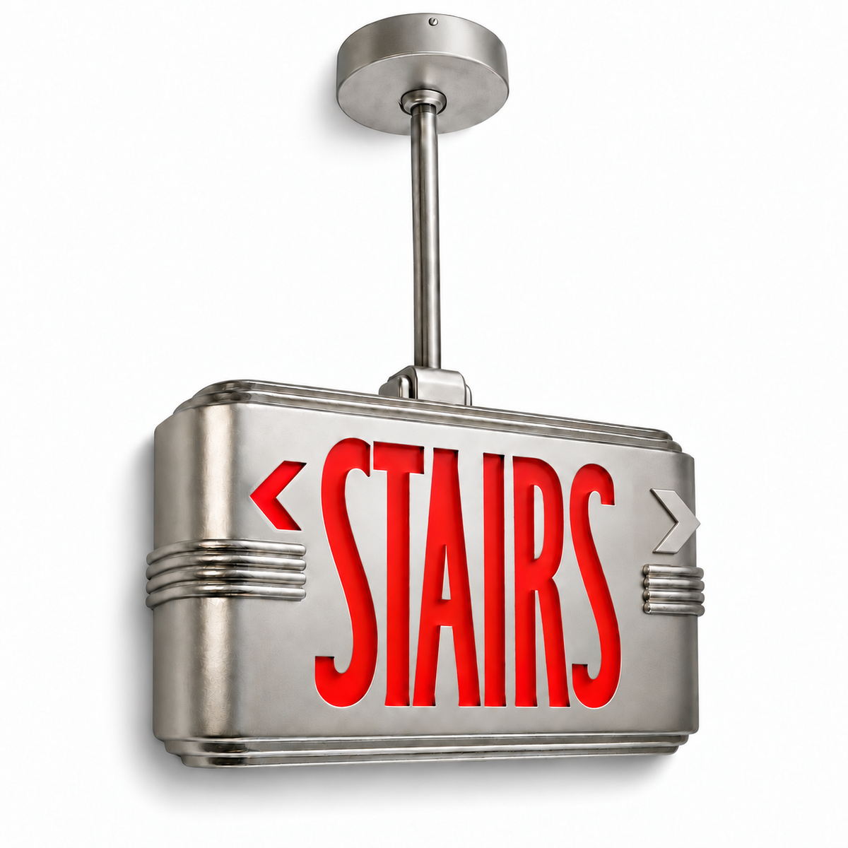 Hollywood Art Deco Alternative Signs — Stairs / Silver / Pendant Mount (Pendant sold seperatly) — isolated product view