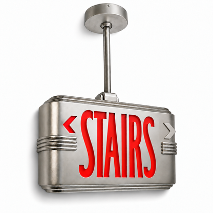 Hollywood Art Deco Alternative Signs — Stairs / Silver / Pendant Mount (Pendant sold seperatly) — isolated product view