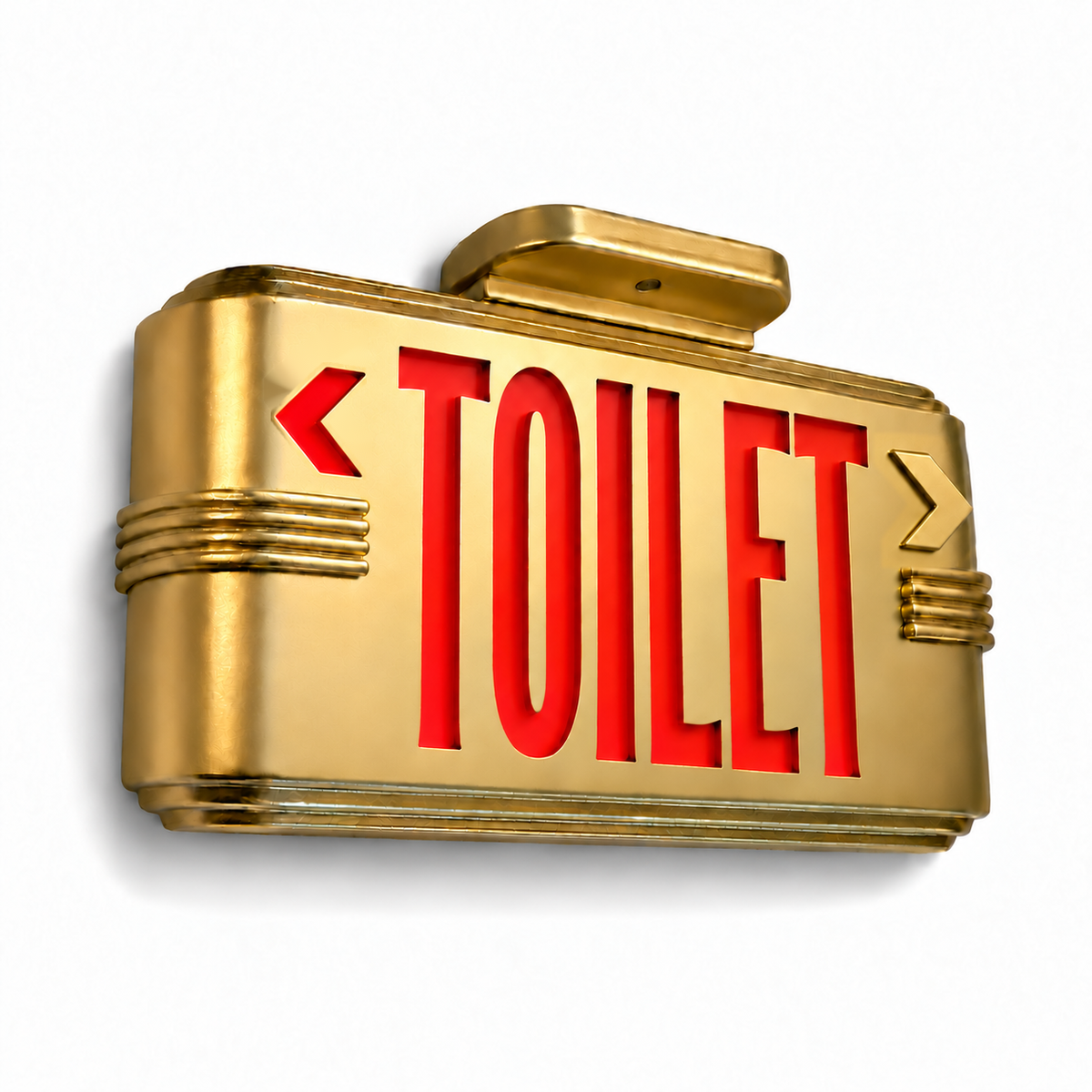 Hollywood Art Deco Alternative Signs — Toilet / Gold / Ceiling Mount — isolated product view