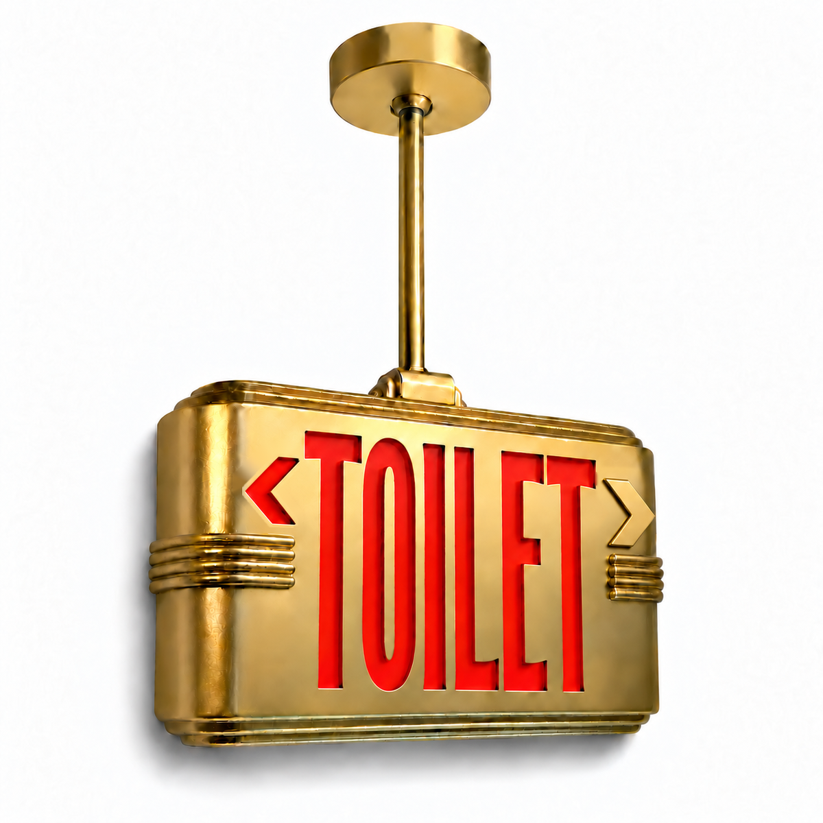 Hollywood Art Deco Alternative Signs — Toilet / Gold / Pendant Mount (Pendant sold seperatly) — isolated product view