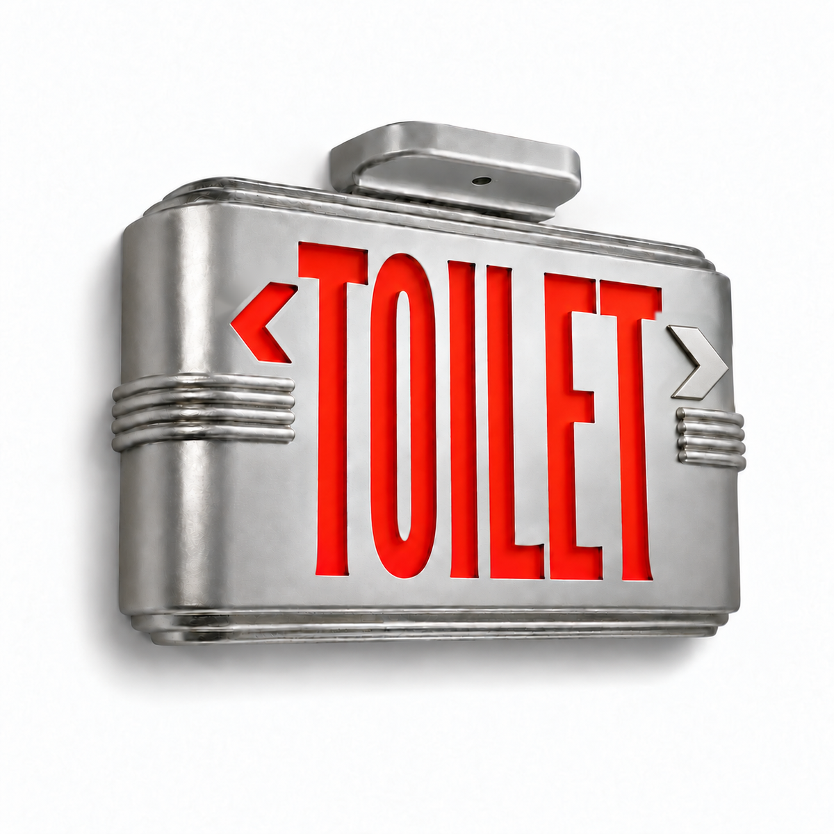 Hollywood Art Deco Alternative Signs — Toilet / Silver / Ceiling Mount — isolated product view