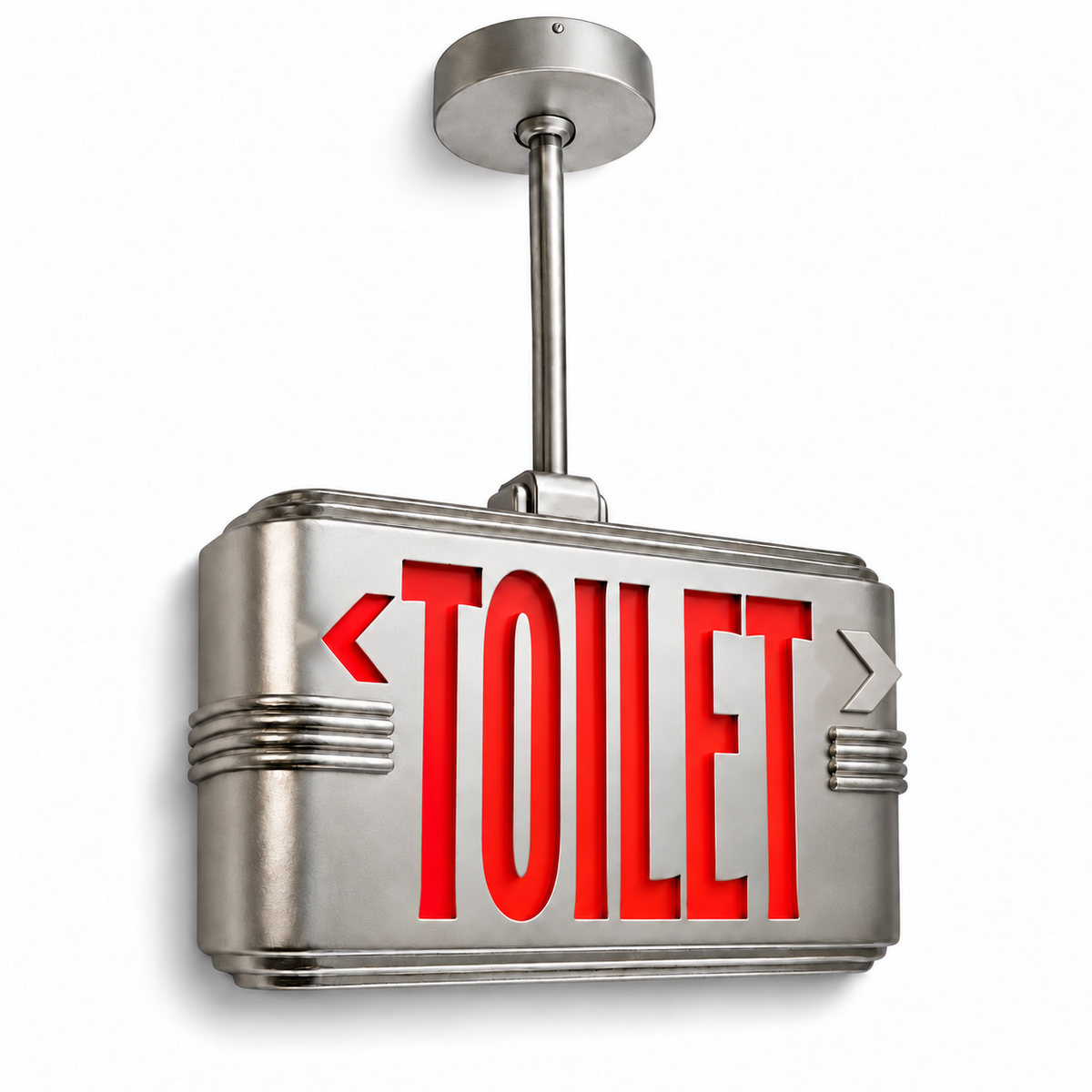 Hollywood Art Deco Alternative Signs — Toilet / Silver / Pendant Mount (Pendant sold seperatly) — isolated product view