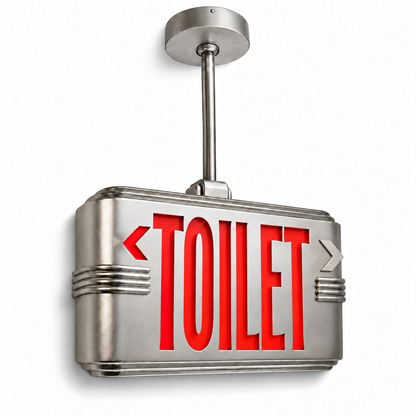 Hollywood Art Deco Alternative Signs — Toilet / Silver / Pendant Mount (Pendant sold seperatly) — isolated product view