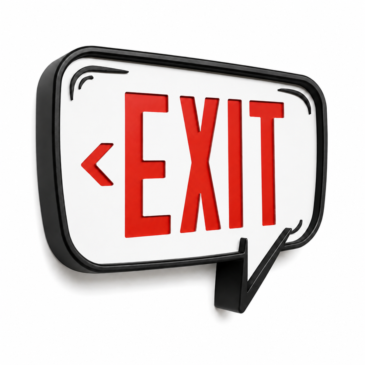 Speech Bubble Exit Sign — Left — isolated product view