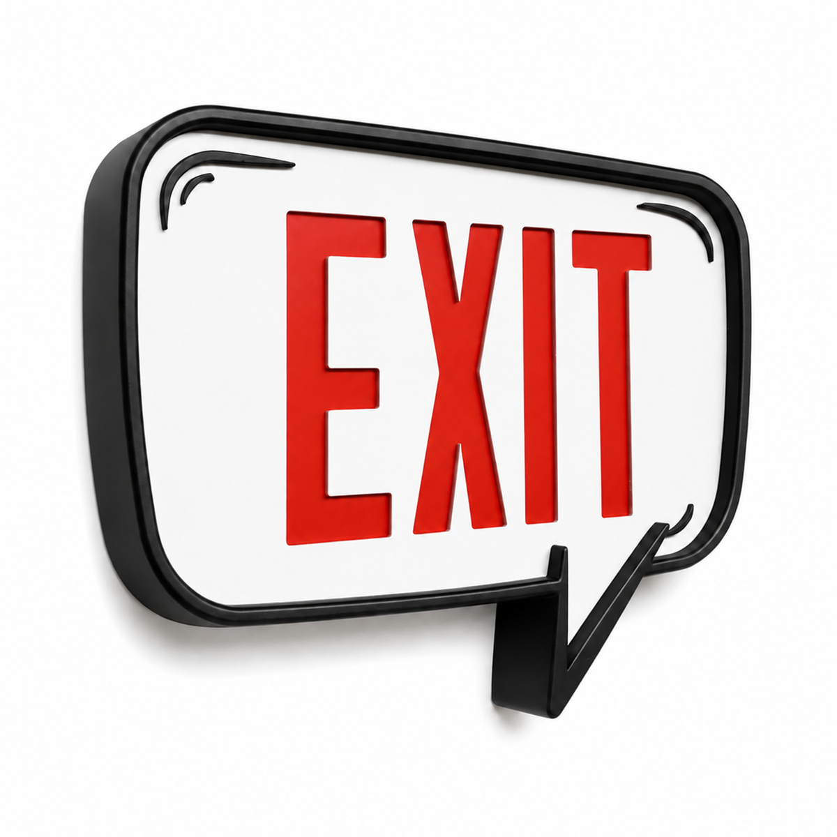 Speech Bubble Exit Sign — None — isolated product view