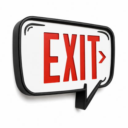 Speech Bubble Exit Sign — Right — isolated product view