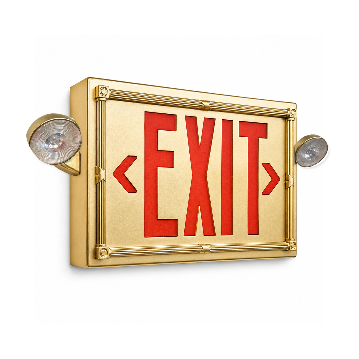 Emergency lights | 50276582031646 | Vintage 20's Theatre Exit Sign | Gold / Wall Mount / Red