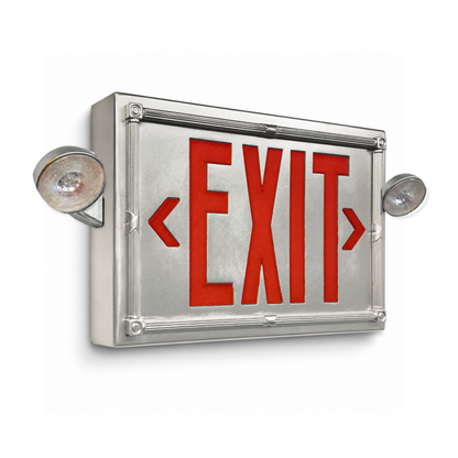 Emergency lights | 50276582064414 | Vintage 20's Theatre Exit Sign | Silver / Wall Mount / Red